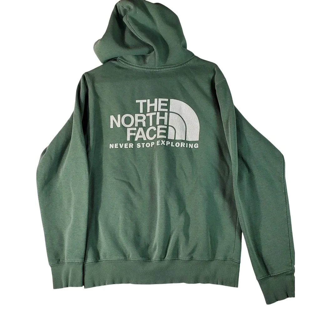 The North Face Mens Hoodie Green Pullover Hooded Sweatshirt‎ Size Small